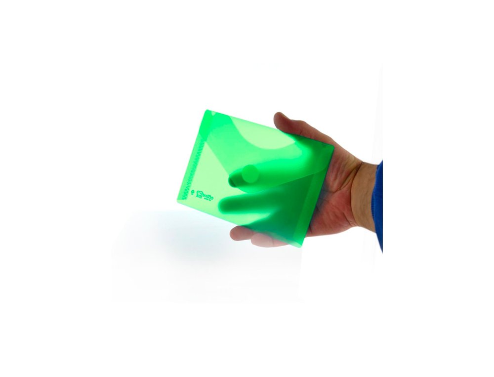 DOSSIER BOLSA VELCRO DINA6 OFFICE BOX TRANSPARENTE VERDE