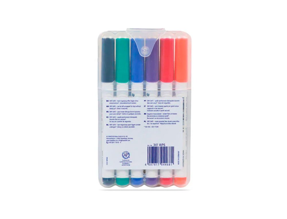ROTULADOR PIZARRA STAEDTLER 341 COMPACT PACK 6 COLORES SURTIDOS