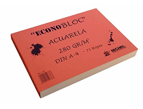 BLOC DE DIBUJO ENCOLADO ACUARELA DINA4 280 Gramos 75 HOJAS MICHEL ECONOBLOC