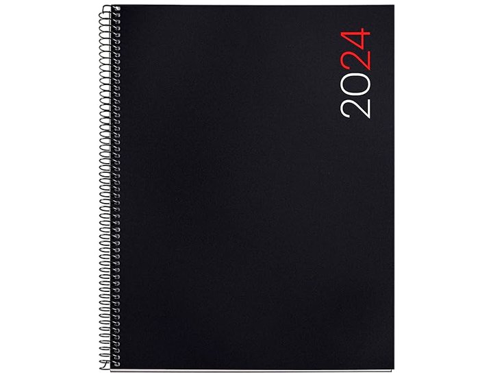 AGENDA ANUAL ESPIRAL 270X210 MM Semana Vista MIQUELRIUS PRO CITY NEGRA