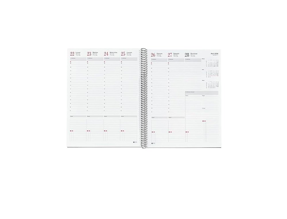 AGENDA ANUAL ESPIRAL 270X210 MM Semana Vista MIQUELRIUS PRO CITY NEGRA
