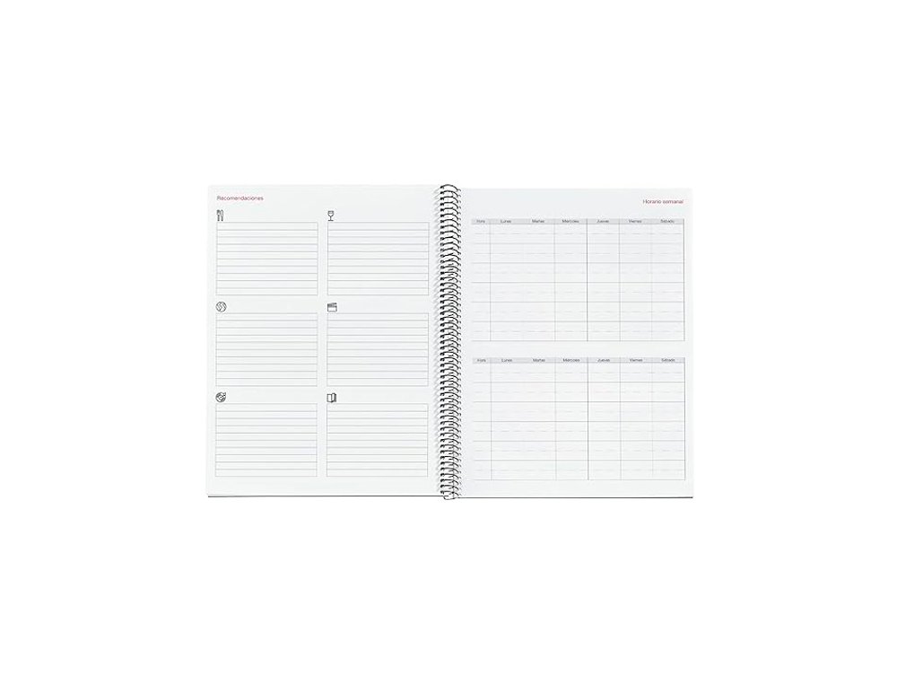 AGENDA ANUAL ESPIRAL 270X210 MM Semana Vista MIQUELRIUS PRO CITY NEGRA