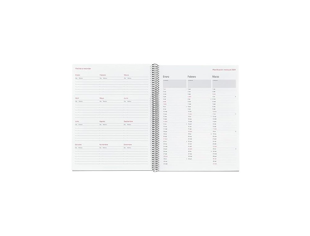 AGENDA ANUAL ESPIRAL 270X210 MM Semana Vista MIQUELRIUS PRO CITY NEGRA