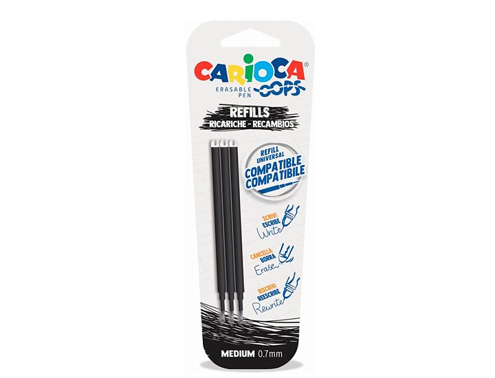 RECAMBIO BOLIGRAFO CARIOCA FRIXION BORRABLE PACK 3 UND 0,7MM AZUL