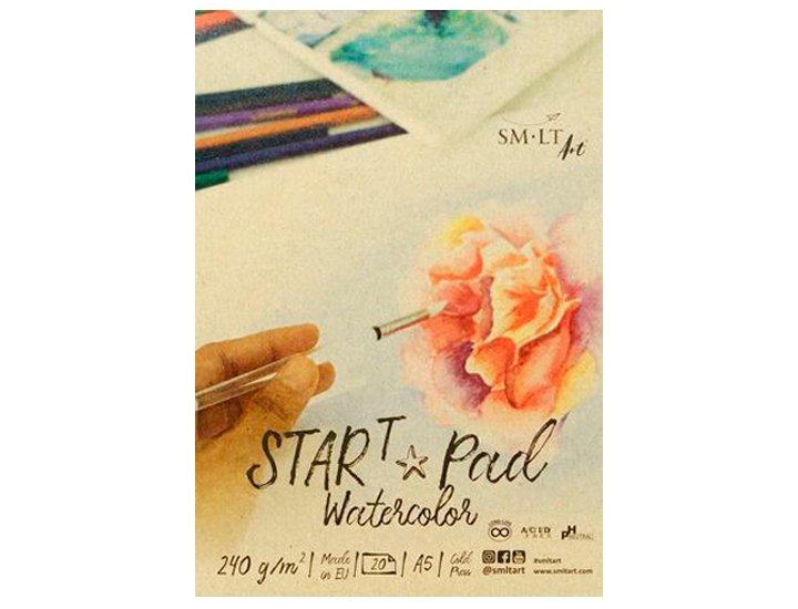 BLOC DE DIBUJO ENCOLADO ACUARELA DINA5 240 Gramos 20 HOJAS SM -LT START PAD