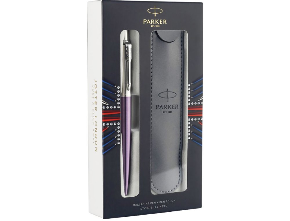 BOLIGRAFO PARKER JOTTER CORE VICTORIA VIOLETA CT + FUNDA