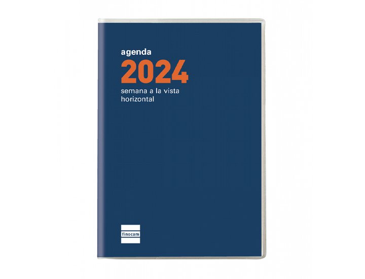AGENDA ANUAL ENCUADERNADA 85X131 MM Semana Vista FINOCAM PLANA PL3 COCTEL LISO COLORES