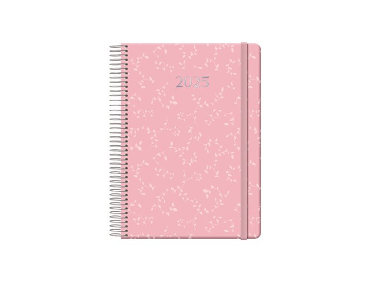 AGENDA ANUAL ESPIRAL 140X200 MM DIA PAGINA DOHE ARUBA PASTEL ROSA