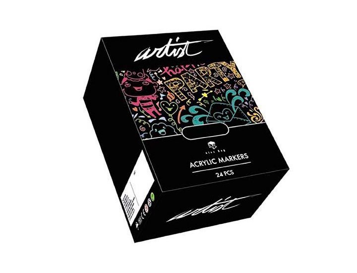 ESTUCHE ACRILICO GAMA ARTIST CAJA DE 24 ROTULADORES COLORES SURTIDOS TIPO POSCA
