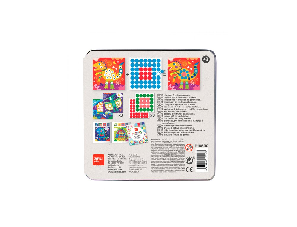 JUEGO EDUCATIVO APLI PEGATINAS DINO GOMETS
