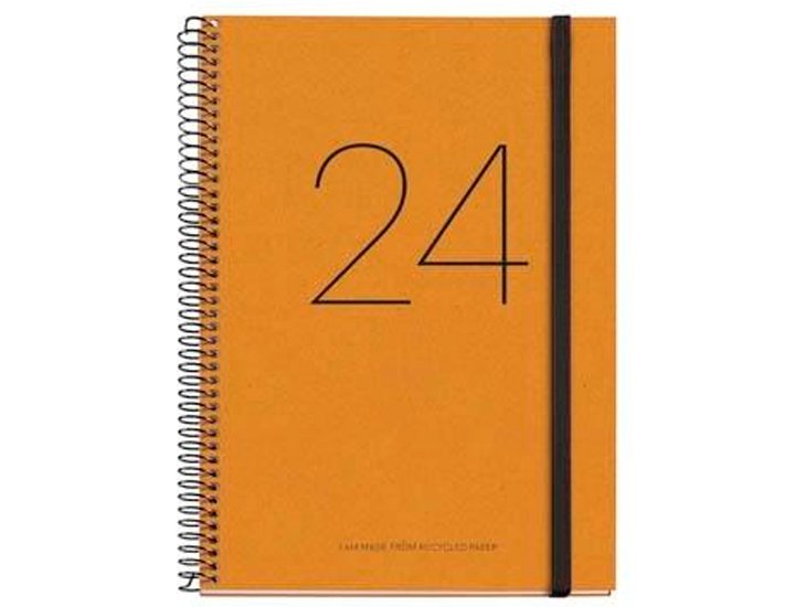 AGENDA ANUAL ESPIRAL 155X213 MM DIA PAGINA PLUS MIQUELRIUS RECYCLED PURPURA