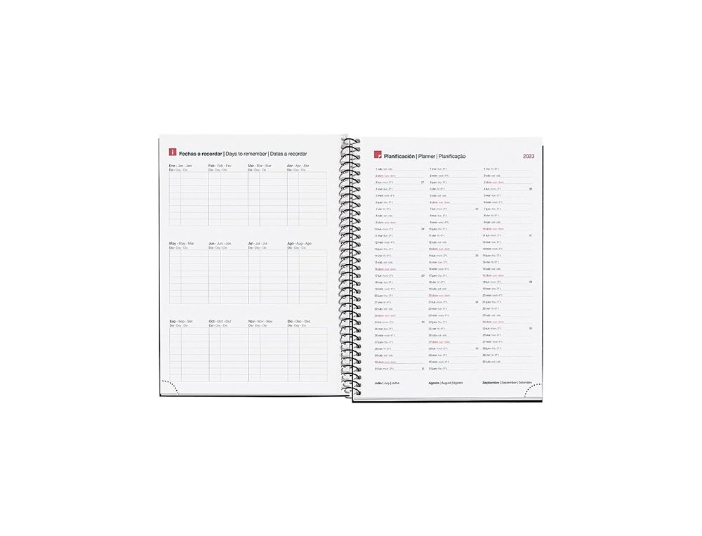AGENDA ANUAL ESPIRAL 155X213 MM DIA PAGINA PLUS MIQUELRIUS RECYCLED PURPURA