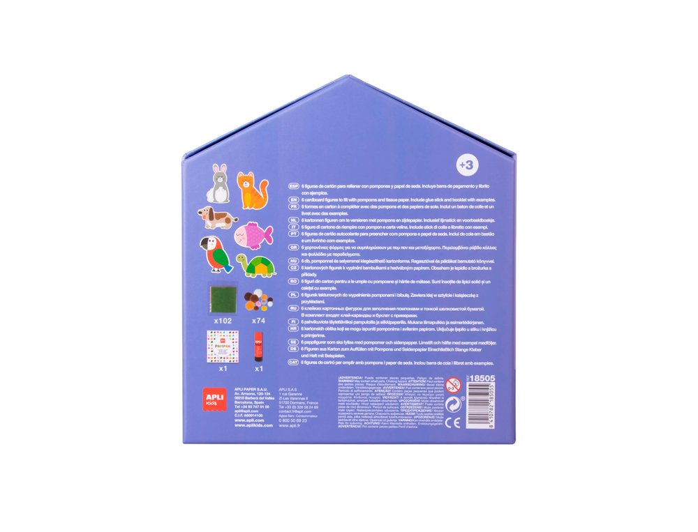 JUEGO EDUCATIVO APLI DE POMPONES Y ANIMALES MY FIRST POMPOM