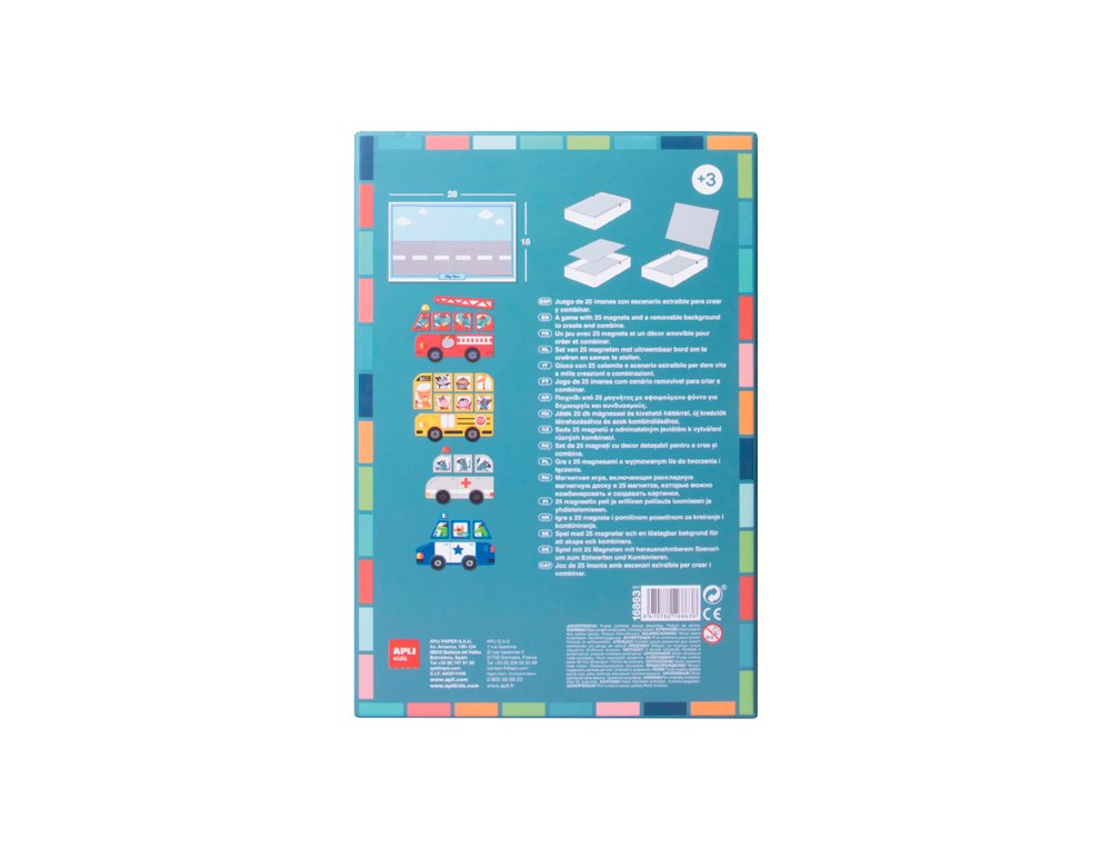 JUEGO EDUCATIVO APLI MAGNETICO COCHES 25 PIEZAS