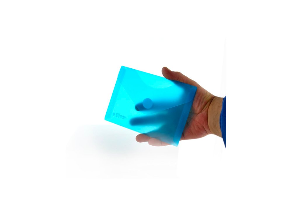 DOSSIER BOLSA VELCRO DINA6 OFFICE BOX TRANSPARENTE AZUL