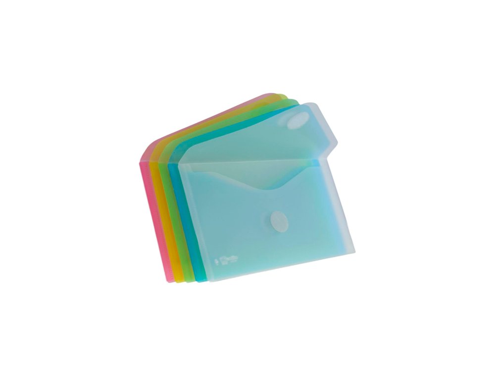 DOSSIER BOLSA VELCRO DINA6 OFFICE BOX TRANSPARENTE AZUL