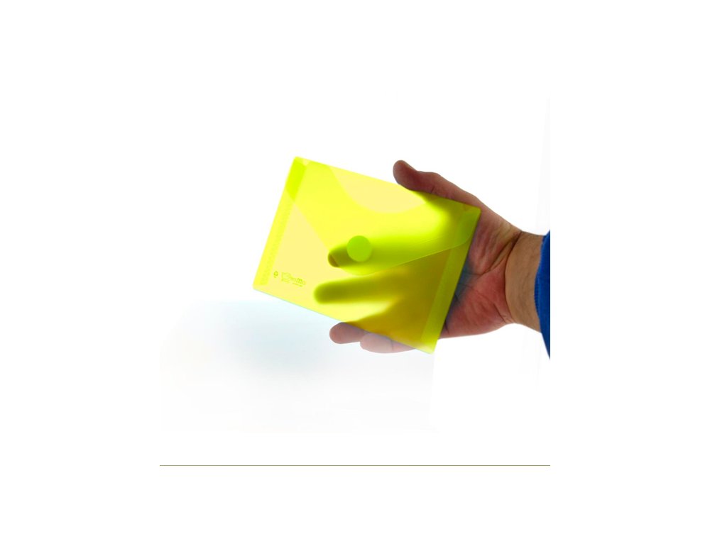 DOSSIER BOLSA VELCRO DINA6 OFFICE BOX TRANSPARENTE AMARILLO