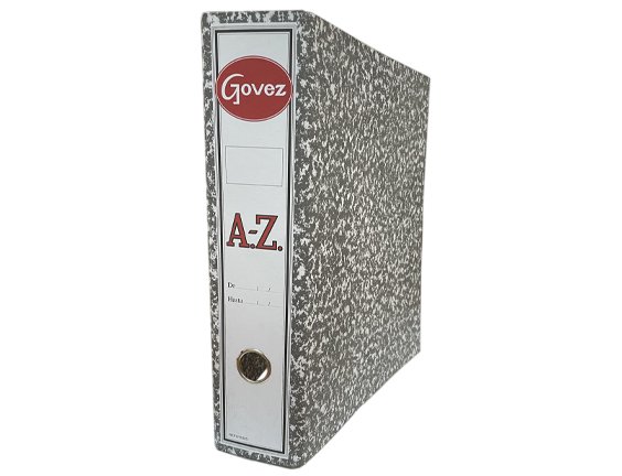 ARCHIVADOR JASPEADO GOVEZ GRIS A-Z FOLIO