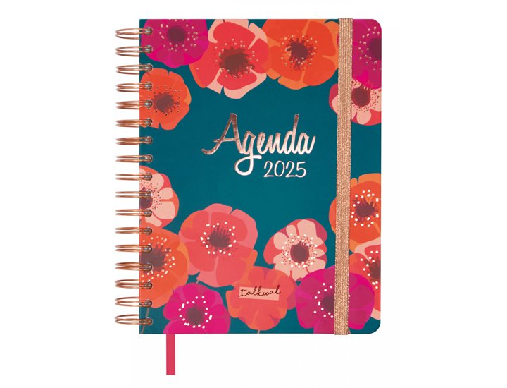AGENDA ANUAL ESPIRAL 155X215 MM Semana Vista FINOCAM TALKUAL FLOR