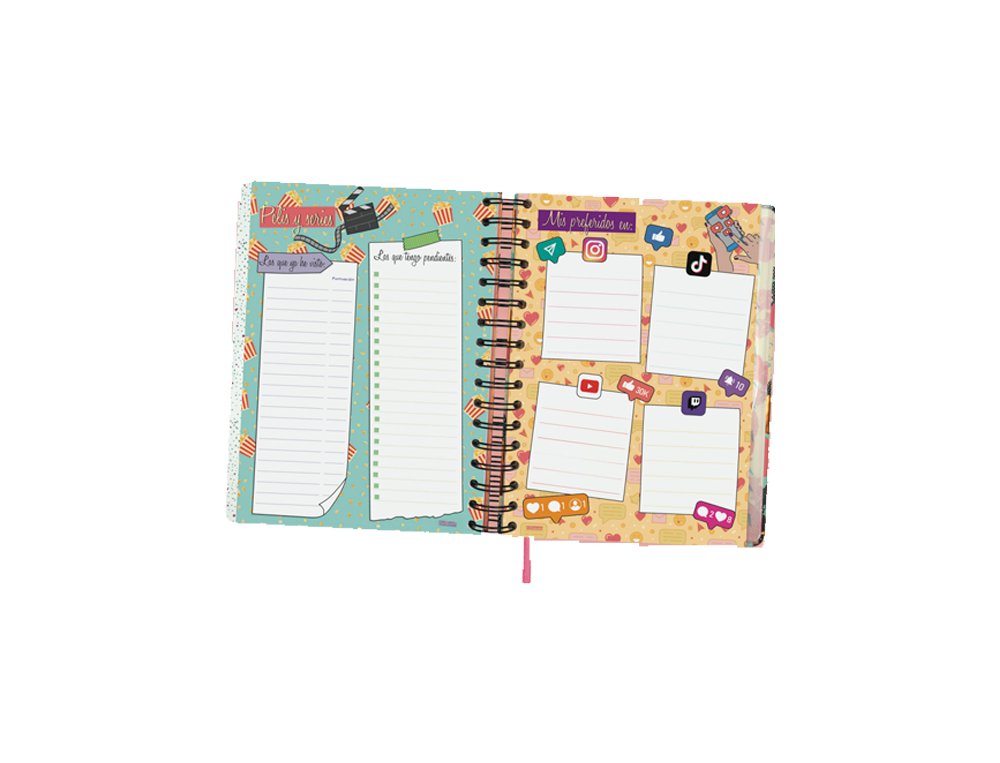 AGENDA ANUAL ESPIRAL 155X215 MM Semana Vista FINOCAM TALKUAL FLOR