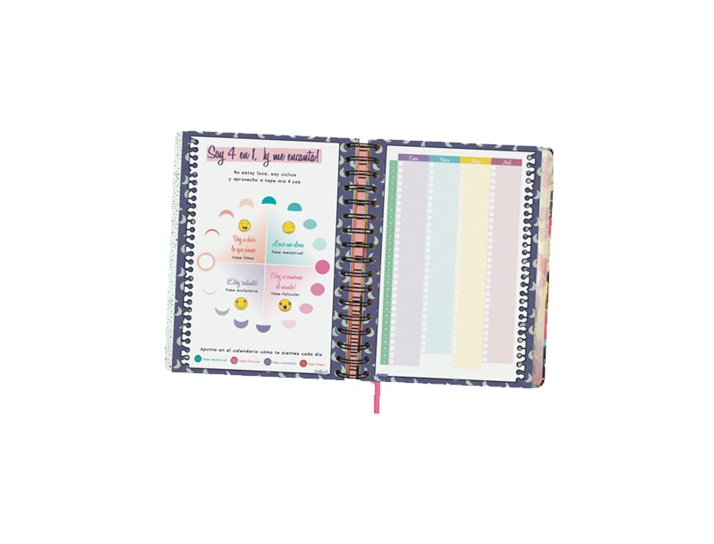 AGENDA ANUAL ESPIRAL 155X215 MM Semana Vista FINOCAM TALKUAL FLOR