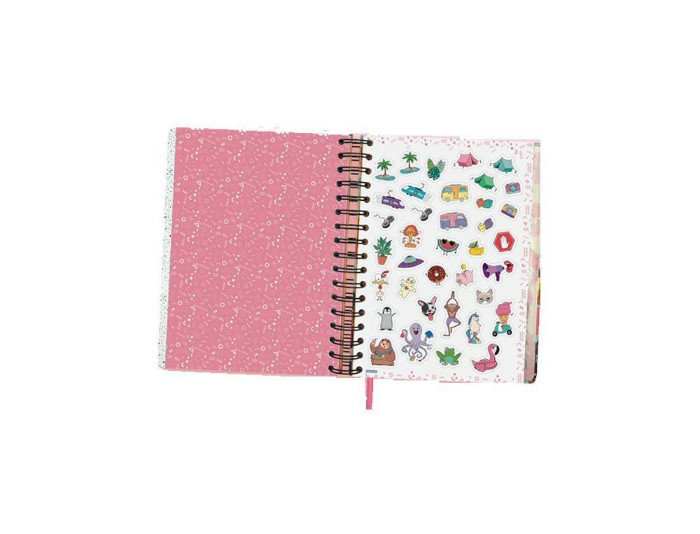 AGENDA ANUAL ESPIRAL 155X215 MM Semana Vista FINOCAM TALKUAL FLOR