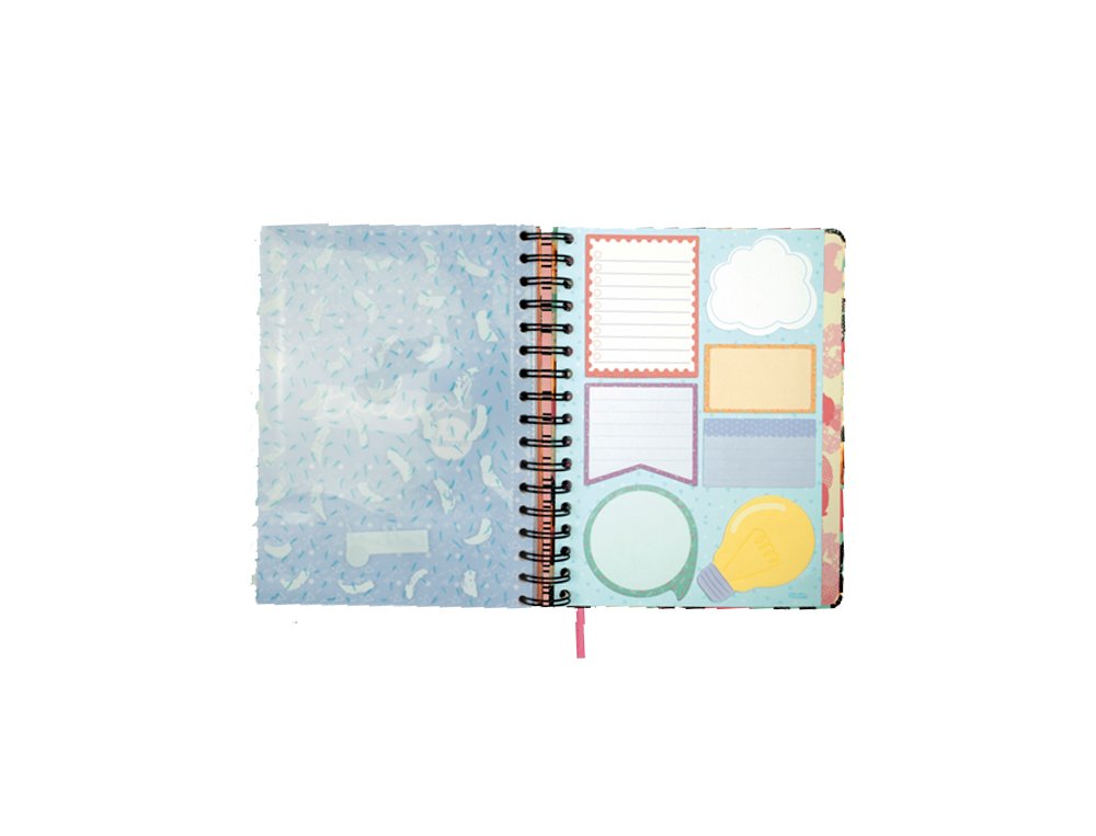 AGENDA ANUAL ESPIRAL 155X215 MM Semana Vista FINOCAM TALKUAL FLOR