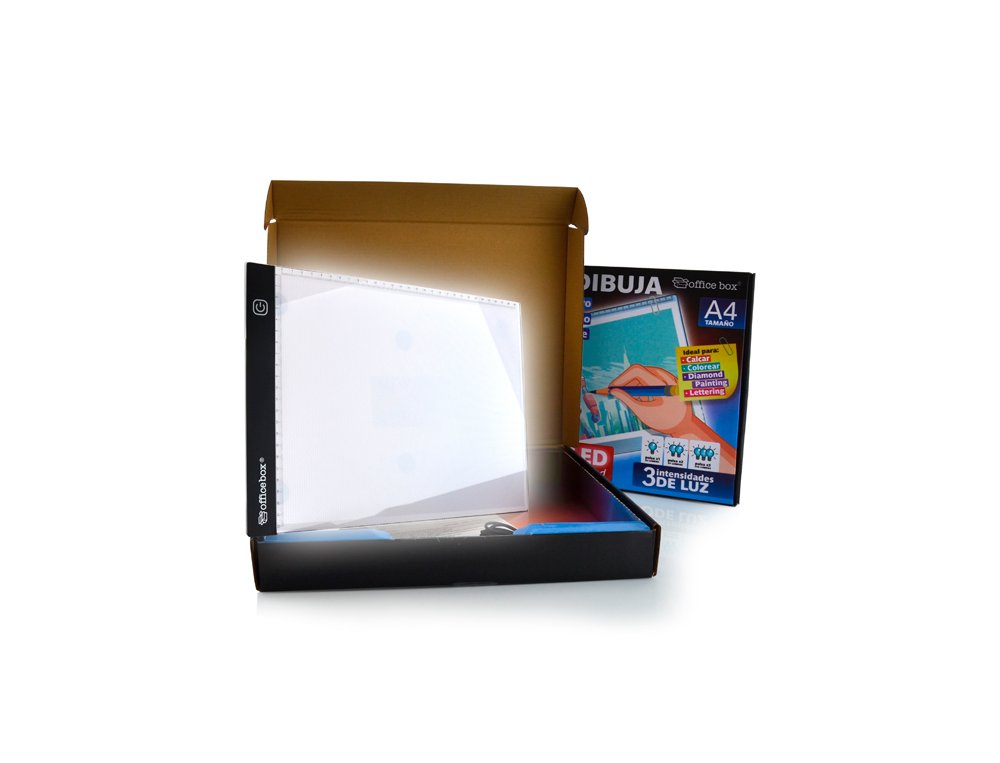 SOPORTE LED DINA4 ADAPTADOR USB 3 INTESIDADES DE LUZ CALCAR Office Box