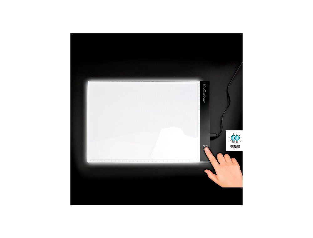 SOPORTE LED DINA4 ADAPTADOR USB 3 INTESIDADES DE LUZ CALCAR Office Box