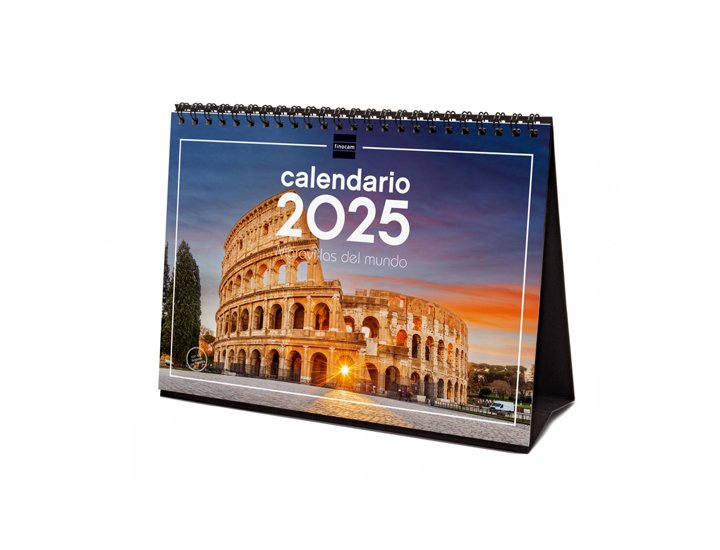 CALENDARIO ESPIRAL SOBREMESA 201X150 MM FINOCAM MARAVILLAS DEL MUNDO