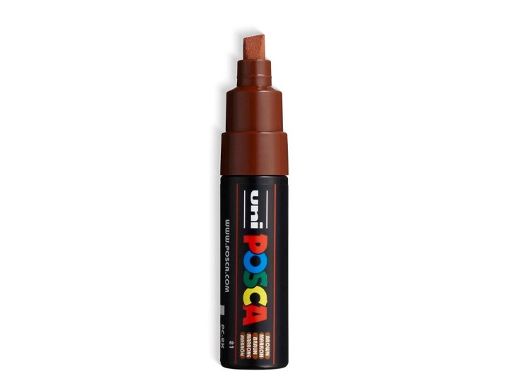 ROTULADOR UNI BALL POSCA GRUESO BISELADA 8MM MARRON