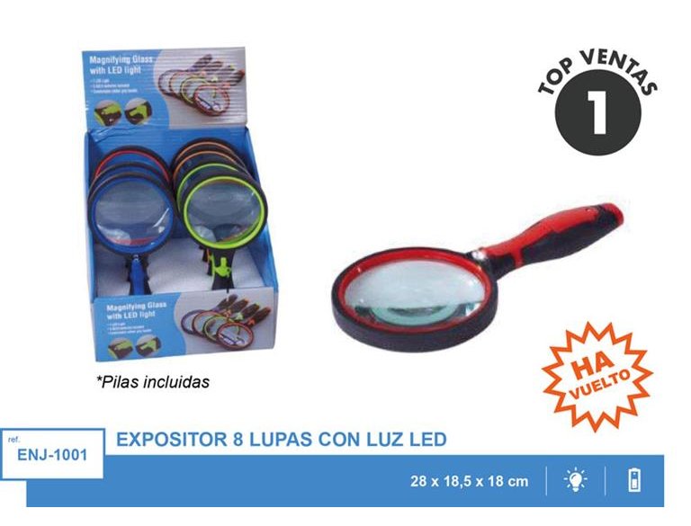 LUPA CON LUZ COLORES SURTIDOS Pila Incluida