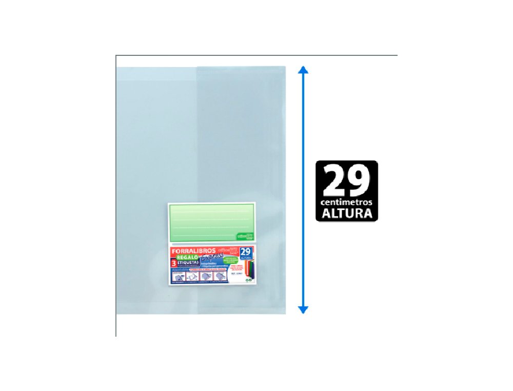 PLASTICO FORRO LIBRO AJUSTABLE 29 Cms OFFICE BOX Unidad