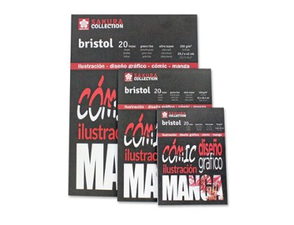 BLOC DE DIBUJO SAKURA MANGA PAPEL BRISTOL 250 Gramos 20 HOJAS DINA3