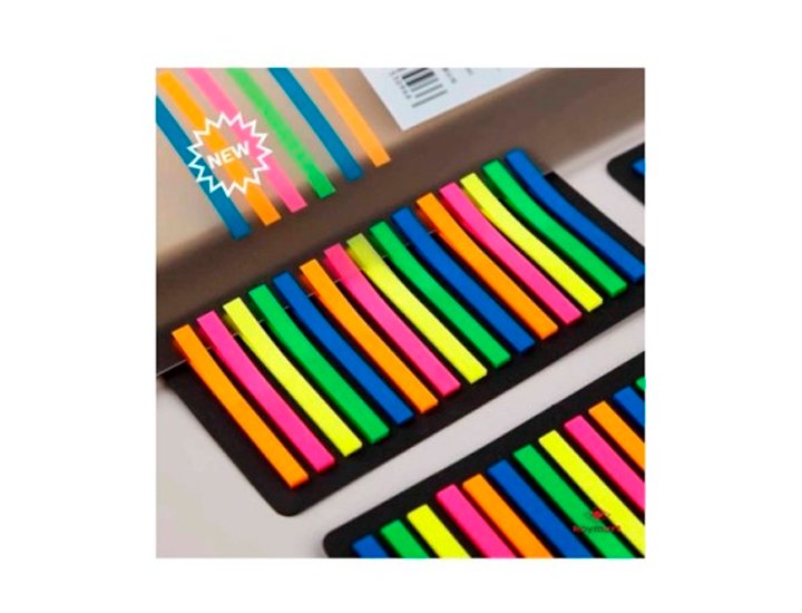 BLOC ADHESIVO TRANSPARENTE TIRAS DE COLORES PACK 300 TIRAS