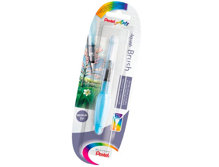 PINCEL DE AGUA RECARGABLE PARA ACUARELA PENTEL PUNTA MEDIA CORTO