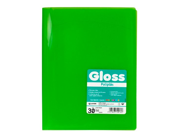 CARPETA FUNDAS DINA4 30 FUNDAS ENCUADERNADO GRAFOPLAST GLOSS VERDE
