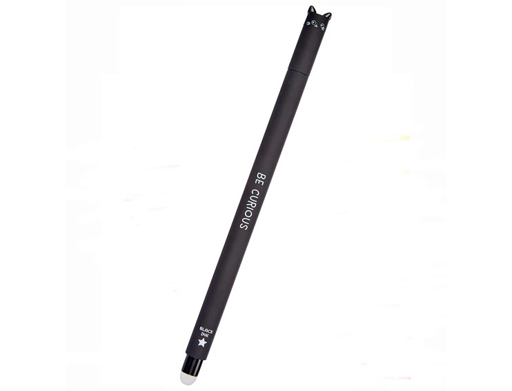 BOLIGRAFO GEL BORRABLE LEGAMI GATO NEGRO
