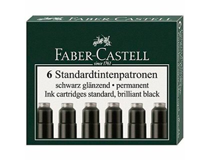 TINTA FABER CASTELL CAJA 6 CARTUCHOS NEGRO