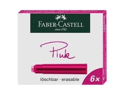 TINTA FABER CASTELL CAJA 6 CARTUCHOS ROSA