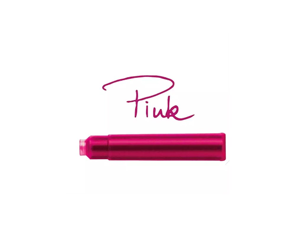 TINTA FABER CASTELL CAJA 6 CARTUCHOS ROSA