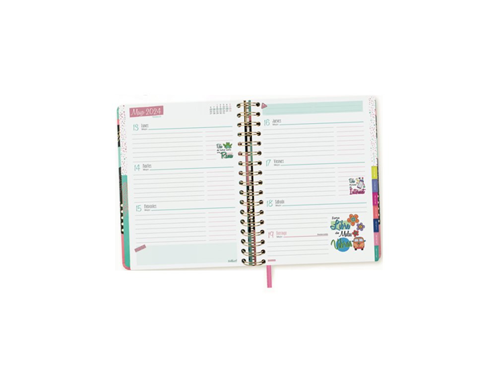 AGENDA ANUAL ESPIRAL 155X215 MM Semana Vista FINOCAM TALKUAL AQUI