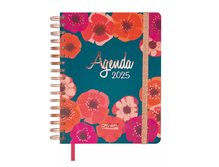 AGENDA ANUAL ESPIRAL 155X215 MM DIA PAGINA FINOCAM TALKUAL FLOR
