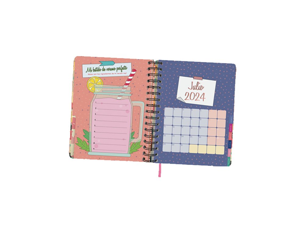 AGENDA ANUAL ESPIRAL 155X215 MM DIA PAGINA FINOCAM TALKUAL FLOR