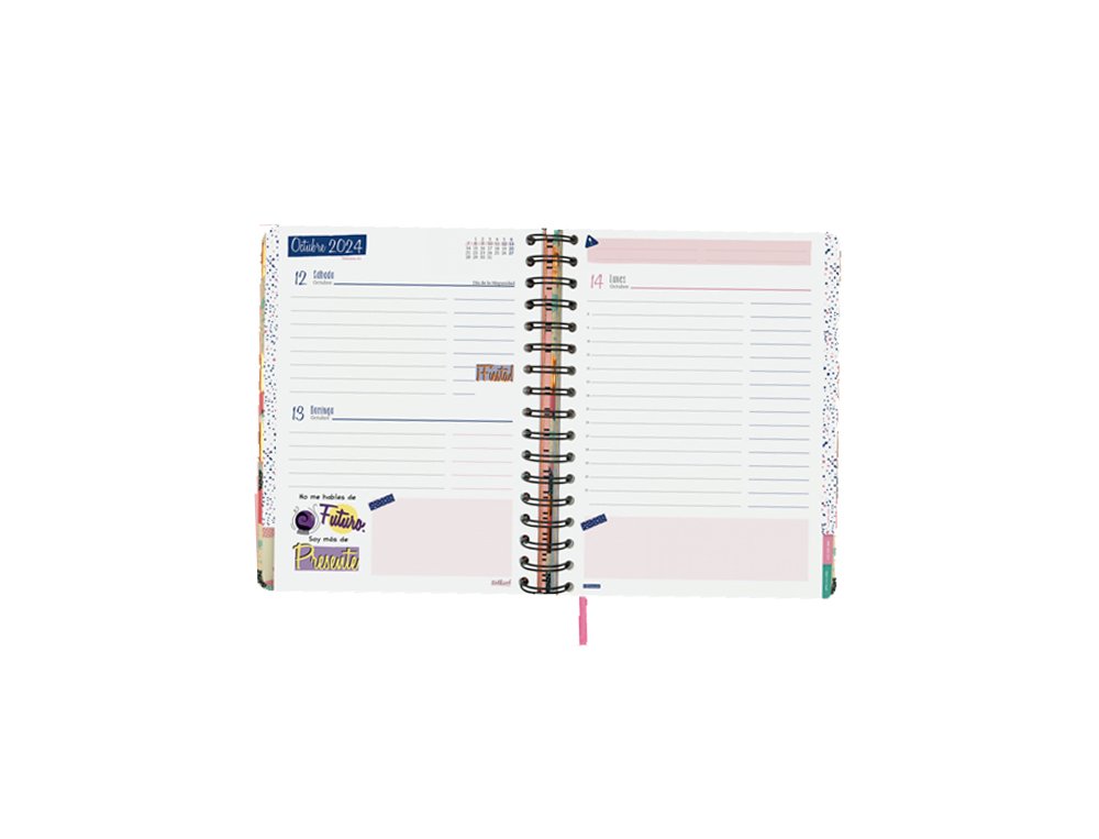 AGENDA ANUAL ESPIRAL 155X215 MM DIA PAGINA FINOCAM TALKUAL FLOR