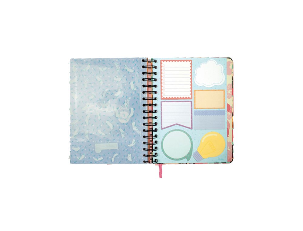 AGENDA ANUAL ESPIRAL 155X215 MM DIA PAGINA FINOCAM TALKUAL FLOR