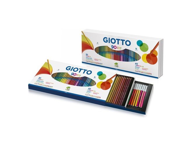 LAPIZ GIOTTO STILNOVO CAJA 90 PIEZAS 050 LAPICES+40 ROTULADORES DE COLORES