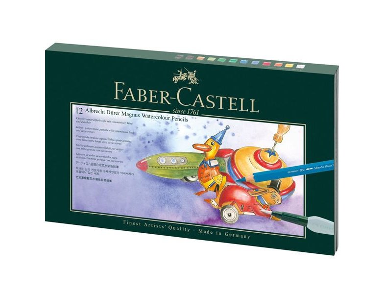 LAPIZ FABER CASTELL ALBRECHT DURER MAGNUS CAJA 12 COLORES + ACCESORIOS
