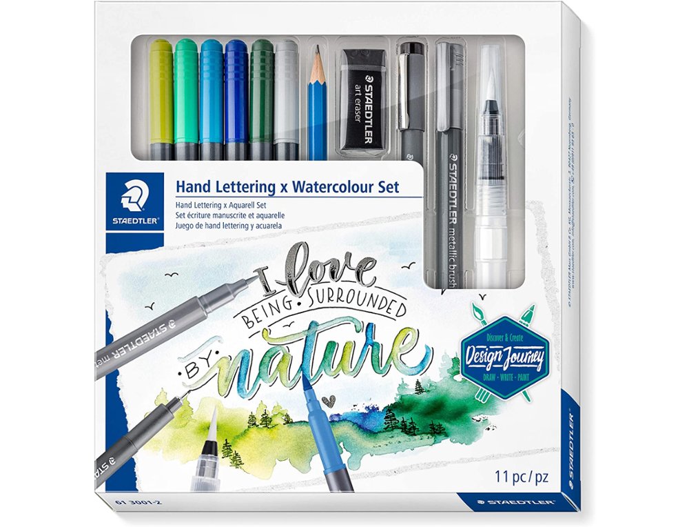SET ACUARELA STAEDTLER HAND LETTERING 11 PIEZAS