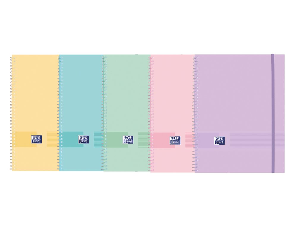 CARPETA FUNDAS DINA4 20 FUNDAS ESPIRAL OXFORD LIVE  and  GO COLORES PASTEL